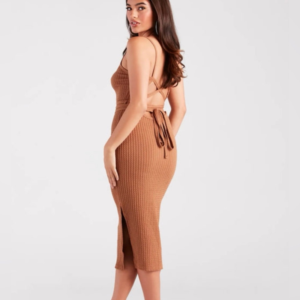 Windsor Brown Backless Sun Dress Size L